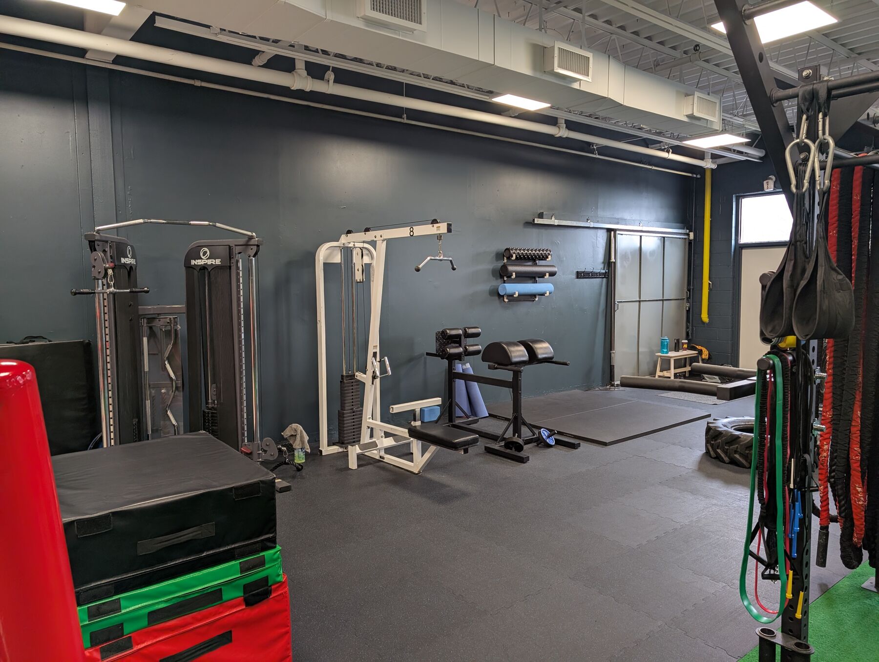Strength and conditioning equipment in the OBFT gym